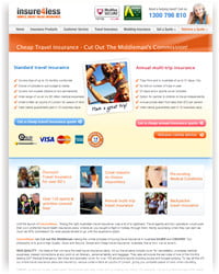insure4less Travel Insurance website